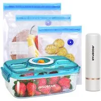 Aigostar Vakuumierer Vakuumbeutel Vakuumdose Vakuumpumpe Lebensmittel mit Pumpe Ventil, Für den Gefrierschrank geeignet, BPA-frei