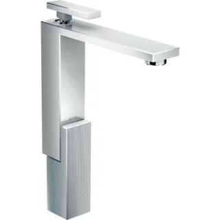 hansgrohe Axor Edge Waschtischarmatur 46031000 chrom, Diamantschliff, mit Push-Open Ablaufgarnitur, Ausladung 180mm
