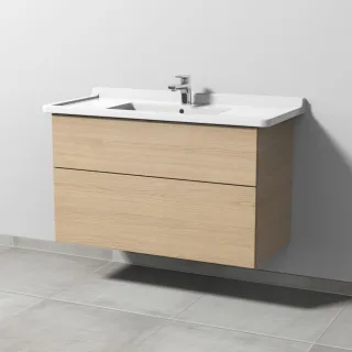Sanipa 3way Waschtischunterbau zu Duravit Starck 3 Waschtisch mit 2 Auszügen, Eiche-Nordic SM71248