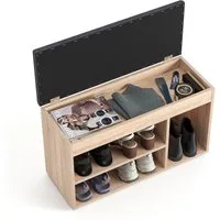 KOMTO Schuhbank Schuhregal Bank mit Stauraum Sitzfläche Schuhschrank mit Sitzbank Flur, Sofia 80 x 48 x 32 cm