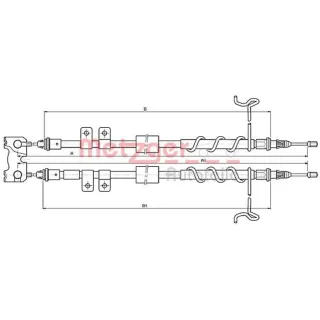 Metzger Handbremsseil hinten Ford Tourneo Connect Transit Connect P65 P70 P80