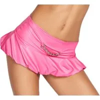 7Heaven Minirock Damen Dessous Gogo Mini Rock in pink aus wetlook Material mit Kette