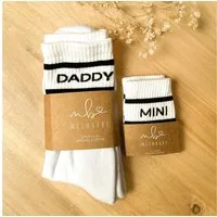 MeinBaby123® Tennissocken Geschenk zur Geburt - Tennissocken Daddy Mini Set, Baby Babyparty, Schwangerschaft Geschenk, Familiensocken