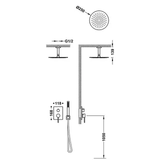Tres Bausatz 2 Wege Unterputz Einhebelmischer Rapid box für die Dusche , 06238003 06238003