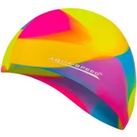 Aqua Speed Badekappe Bunte Silikon Bademütze – Leicht, reißfest & schnelltrocknend (Flexibles Material – kein Druckgefühl, sanfter Sitz am Kopf), Maximaler Komfort – flexibles Material für jede Kopfform