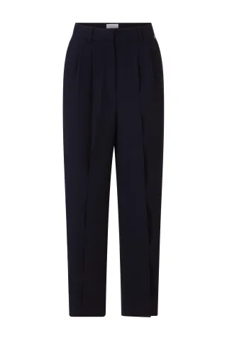Rich & Royal - Cropped Wide Leg Pleated Pants midnight blue - Gr. - 38