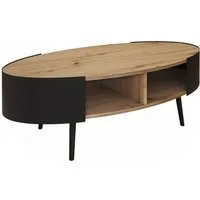 Vicco Couchtisch, Eiche/Schwarz, 120 x 60 cm