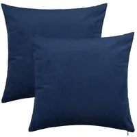 BARBONS Kissenbezug Stilvolle Kissenbezüge aus samtigem Stoff, Kissenhülle, (2 Stück), Navy