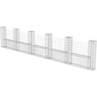 vidaXL Gartenzaun Gabionenkorb U-Form Stahl 570×20×100 cm, (1-St)