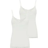 YSABEL MORA Spaghettitop (2er Pack) elastisch, Spitzeneinsatz, schmale Träger, femininer Stil