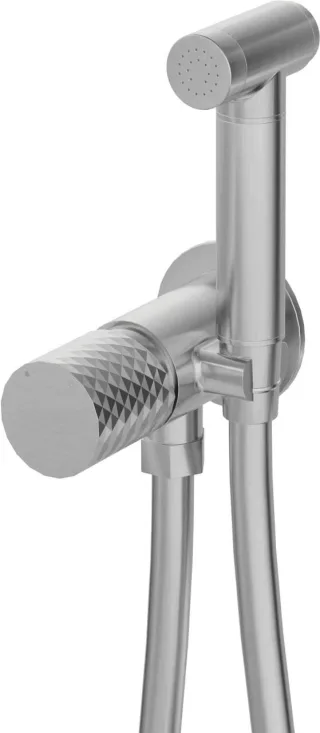 Neuesbad Serie 600 Hexa Unterputz Bidetarmatur mit Bidet-Handbrause, edelstahl gebürstet NB1DEBHS_F34M1