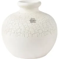 Decoris season decorations Dekovase, Vase 20x19cm Keramik Craquele Weiß