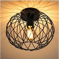 Nettlife Deckenleuchte 1 Flammig Deckenlampe Vintage Flurlampe Schwarz Flur Küchelampe, LED wechselbar, Flur Schlafzimmer Küche