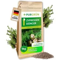 Purgrün Gartendünger Zypressen Dünger, NPK 8+4+5, für grüne Nadeln, 1 kg, Granulat, 1-St., 1 kg