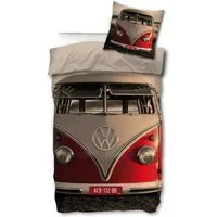 BERONAGE Wendebettwäsche VW Volkswagen Bulli T1 Bettwäsche Linon / Renforcé 049 Bettbezug Retro, 100% Baumwolle, 2 teilig, 135x200 + 80x80 cm