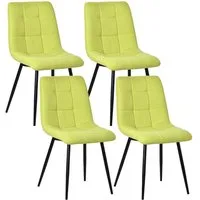 HOMAVO Esszimmerstuhl Stuhlset 4 Stick in Kunstleder und Stoff-gepolstert, modern (4er-Set), Modernes Design, EN12520 geprüft, für Esszimmer/Arbeitszimmer geeignet