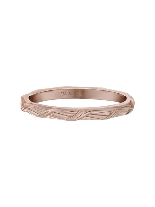 cai Ring 925 Silber rosévergoldet Flechtoptik Stacking