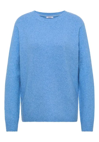 CECIL - Softer Pullover in Unifarbe fountain blue melange - Gr. - M