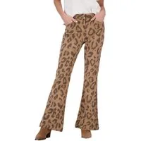 Monari Stoffhose braun,Casual,Baumwolle,Animalprint,Bootcut,Mittel