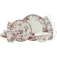 CreaTable Kombiservice Adelaide, Service 16-tlg. (16-tlg), 4 Personen, Porzellan, Nostalgischer Vintage Dekor, Elegante Form