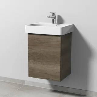Sanipa 3way Waschtischunterbau zu Geberit Smyle Square Waschtisch mit 1 Tür, Eiche-Nebraska SM66837