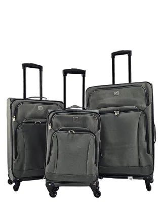 Graue, leichte 4-Rad-Gepäck-Reisekoffer, weiche Taschen, Koffer