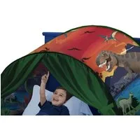 LA CUTE Bettzelt Magisches Dinosaurierzelt über dem Bett für Kinder, Dino-Design (Kinder Bettzelt Set für Schöne Träume, Märchenhaftes Bettzelt für Kinder) einfache Montage, integrierte Aufbewahrungstasche