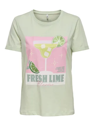 ONLY - ONLKITA S/S DRINKS TOP BOX JRS Green Lily - Gr. - XS