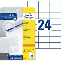 Avery Zweckform Etiketten Universal-Etiketten ultragrip 70x37 mm VE=720 Etiketten / 30 Bogen wei