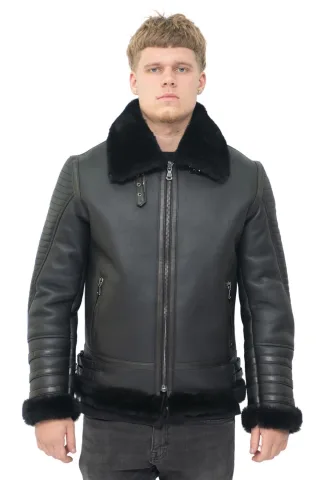 Retro-Bomberjacke aus Schaffell für Herren – Asheville