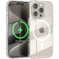 EAZY CASE Handyhülle Transparente Hülle mit MagSafe für iPhone 15 Pro 6,1 Zoll, Back Cover, Bumper Case, Handy Schutzhülle Kameraschutz, Durchsichtig