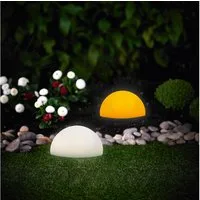 MeLiTec LED Solarleuchte 2er Set Solar-Gartenleuchte LK18 Modell Halbkugel, LED fest integriert, RGB, LED-Outdoor-Solar-Lampe, Farbwechsel-Funktion, Solar-Gartenleuchte