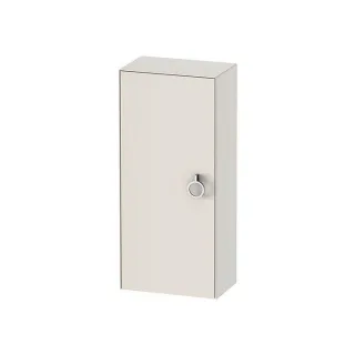 Duravit White Tulip Halbhochschrank WT1323L3939 40 x 24 cm, Nordic Weiß Seidenmatt, 1 Türe links mit Griff, 2 Glasfachböden