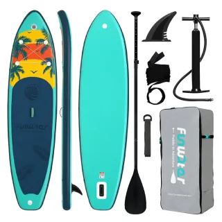 [EU Direct] FunWater 335*84*15CM Load 165KG+ Inflatable Stand Up Paddle Board Surfboard For Solo Adventure 2+1 Family To