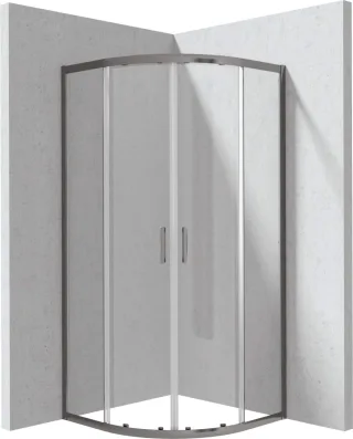 Neuesbad SEMICIRCULAR Duschkabine, Titan, Transparent Glas, 90X90X195 CM NB1DEKYPD099P1