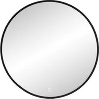 Vito Badspiegel CARIBU, Ø 80 cm, Schwarz, Glas, Metallrahmen, mit LED-Beleuchtung