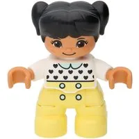 LEGO® Duplo: Mädchen mit blassgelber Hose und weißem Oberteil Spielbausteine