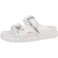 Ital-Design Damen Mules Freizeit Plateausandaletten (85698181) Flach Pantoletten in Weiß