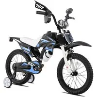 JOYSTAR Kinderfahrrad 12/16 Zoll fahrrad im Motorradstil für 3-8 Jahren Jungen und Mädchen, mit Stützrädern, Getränkehalter und Schutzblechen