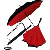 iX-brella Stockregenschirm Reverse-Schirm mit Auf-Automatik und Schirmhülle, öffnet sich verkehrt herum