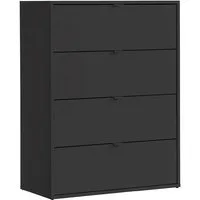 mokebo Sideboard Die Stilvolle (80x95x40cm, mit 4 Schubladen), Made in Germany, Nachttisch, Anrichte, Sideboard in Anthrazit Schwarz