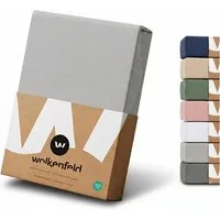Wolkenfeld Spannbettlaken 100% Baumwolle - Superweiches Bettlaken für Matratzen von 5 bis 20cm, Jersey, Gummizug: rundum, (1 Stück), Rutschfest & Blickdicht - 90x200, 140x200, 160x200, 180x200 200x200