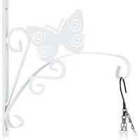 relaxdays Wandhaken Blumenampelhalterung mit Schmetterling