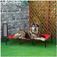 PawHut Tierbett Katzenbett, Outdoor, Haustierbett, Haustierliege, Oxford, Texteline-Stoff, für Garten, Balkon, Rot