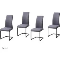 HTI-Living Freischwinger Schwingstuhl SallyP Grau (Set, 4 St), Freischwinger Esszimmerstuhl