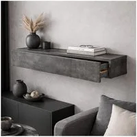 HTI-Living Wandregal mit Schublade 80 cm Betonoptik, 1 Stück 1-tlg.