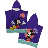 Disney Mickey Mouse Badeponcho Kinder Badeponcho mit Kapuze (1 Stück) aus Polyester 55 x 110 cm, Polyester