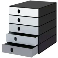 STYRO Organizer Schubladenbox styroval pro color flow 5 Schubladen geschlossen grau/sc