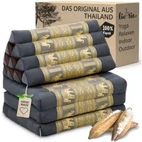 livasia Sitzsack Thaikissen 3 Auflagen (Deluxe) vegan und handgefertigt, 175x55x8cm, Kapok