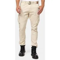 Indicode Cargohose Herren William Cargo Hose Herrenhose mit 7 Taschen, inkl. Gürtel